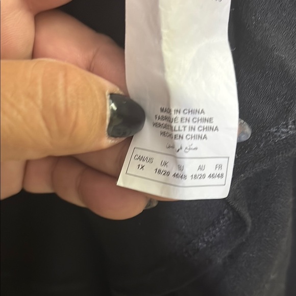 Love & legend Long sleeve top with Studded Neckline, built in drape cardigan 1x - Picture 6 of 10